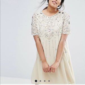 asos curve stone embellished swing dress